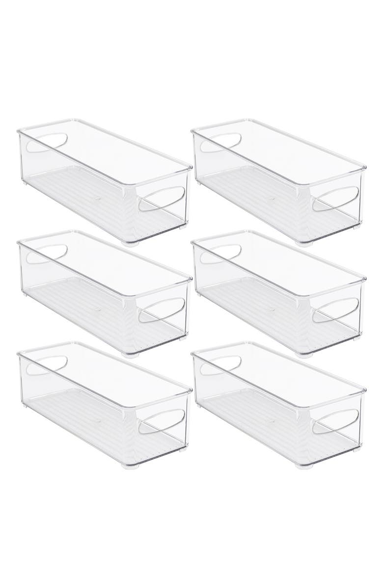 SORBUS Fridge Small Medium Bins - Pack of 6, Main, color, Clear
