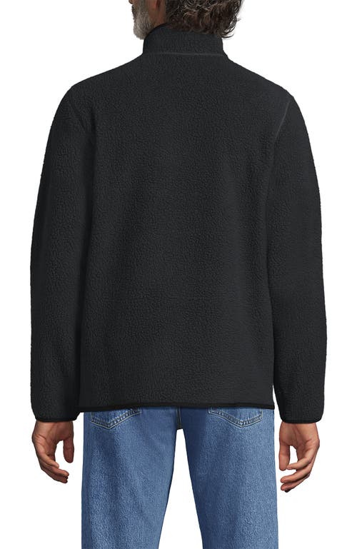 Lands' End Full Zip High Pile Fleece Jacket In Black