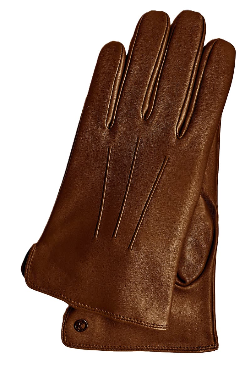 Premium Lamb Leather Touchscreen Gloves with Cashmere Lining, Main, color, manchu
