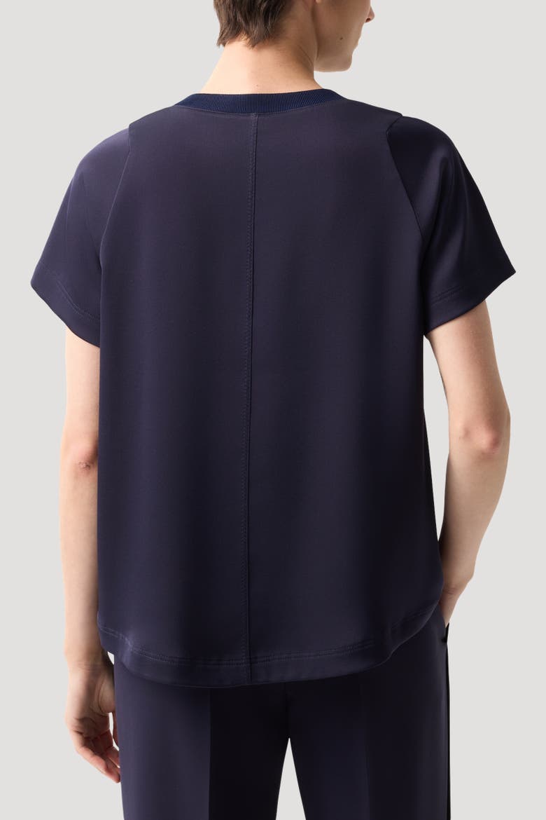 Dakota Satin Shirt, Alternate, color, Navy blue