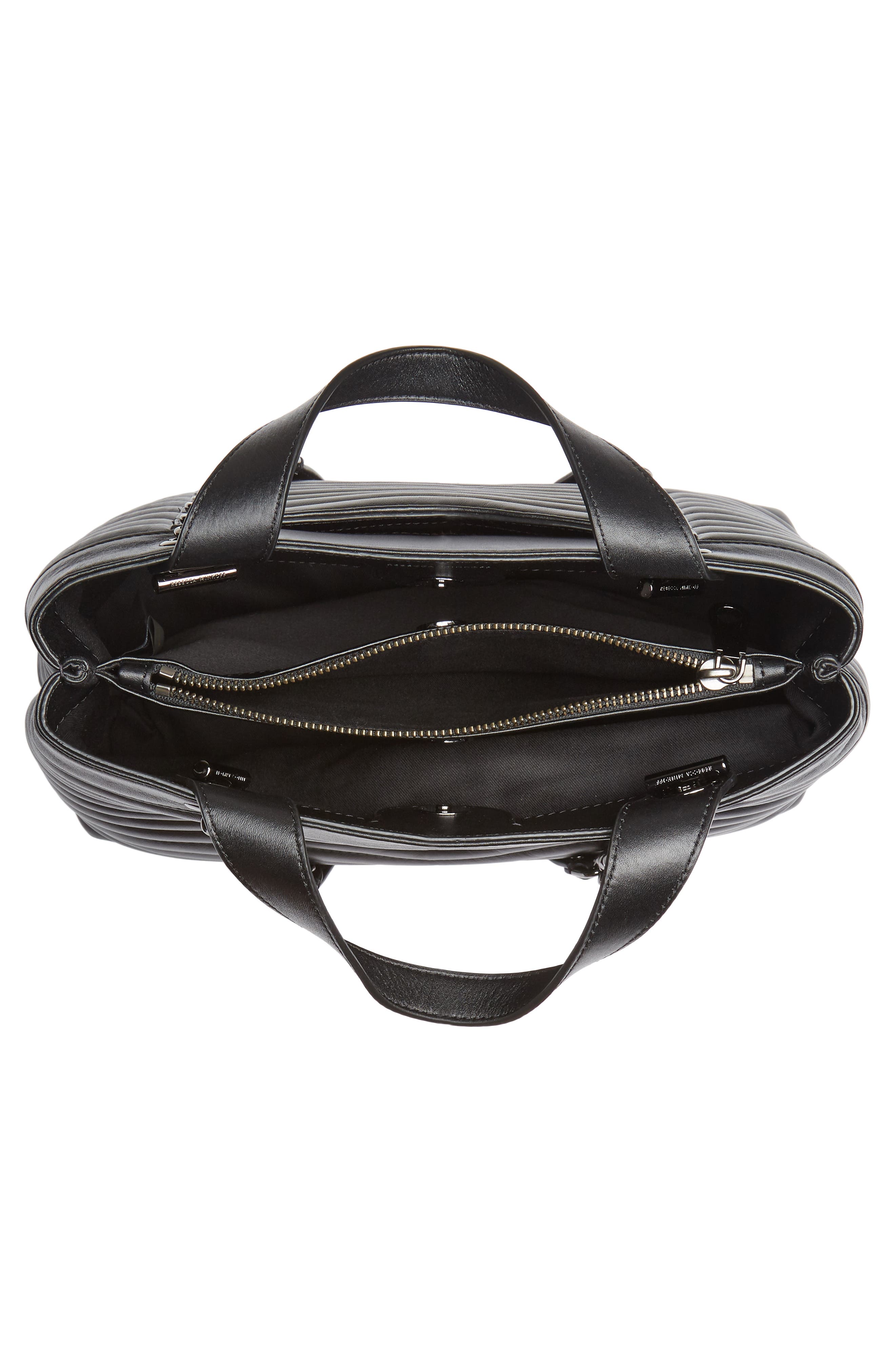 MAB Quilted Leather Satchel, Alternate, color, BLACK
