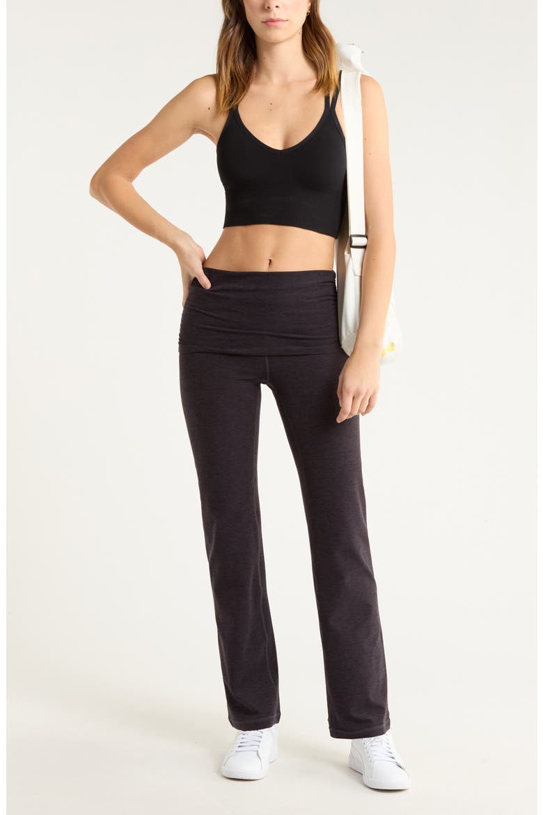 Renew Foldover Straight Leg Pants, Alternate, color, BLACK MELANGE