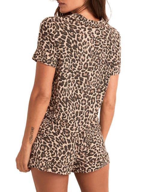 Adore Me Jane Pajama Shirt & Shorts Set In Animal Print