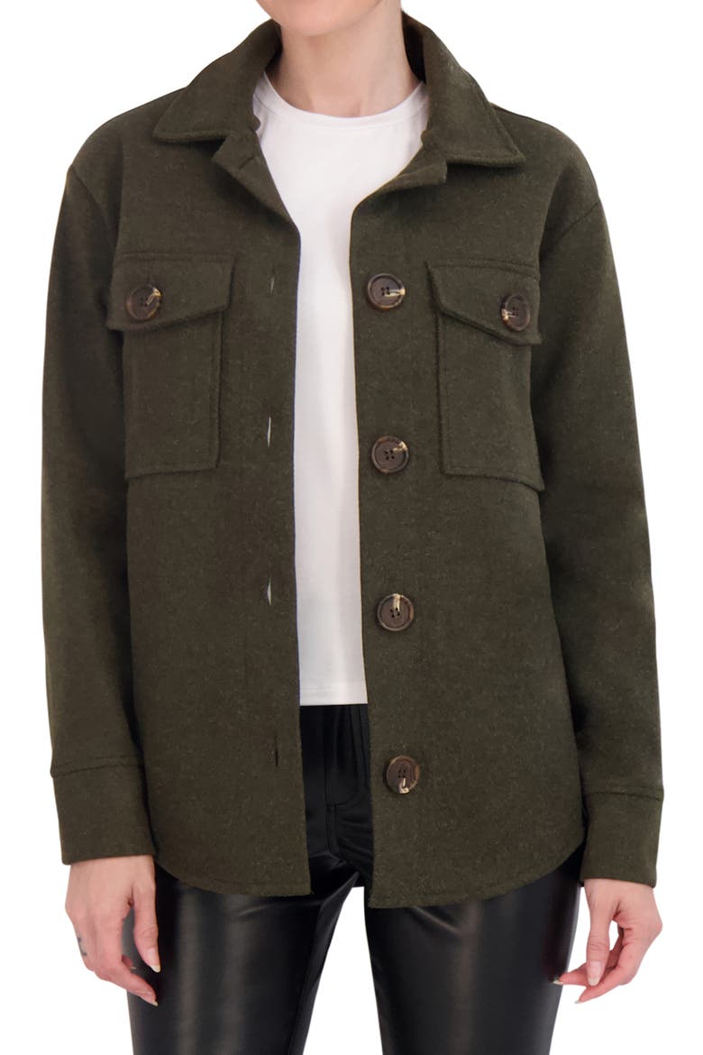Faux Wool Shacket, Main, color, MILITARY
