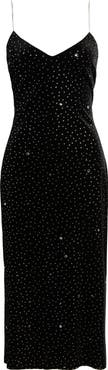 Sam Edelman Velvet Rhinestone Embellished Midi Slipdress