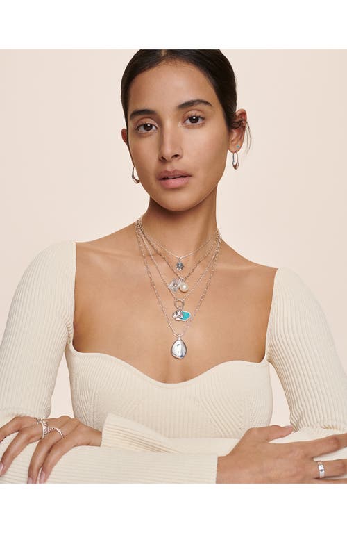 Monica Vinader Octagonal Pendant In Metallic