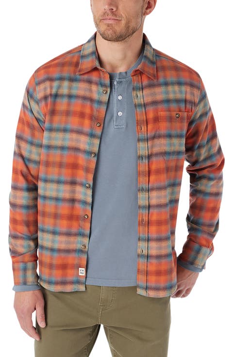 Plaid Lightweight Flannel Button-Up Shirt
