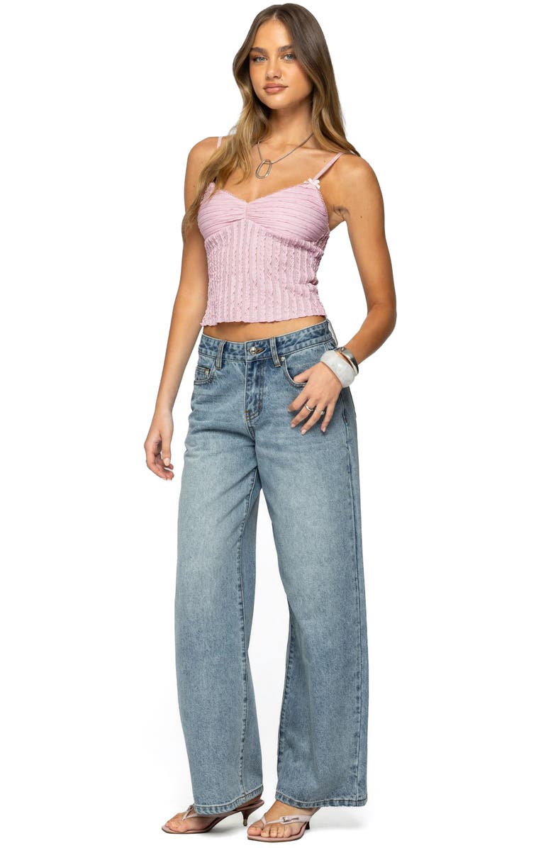 EDIKTED Aryah Ruffle Camisole, Alternate, color, Pink