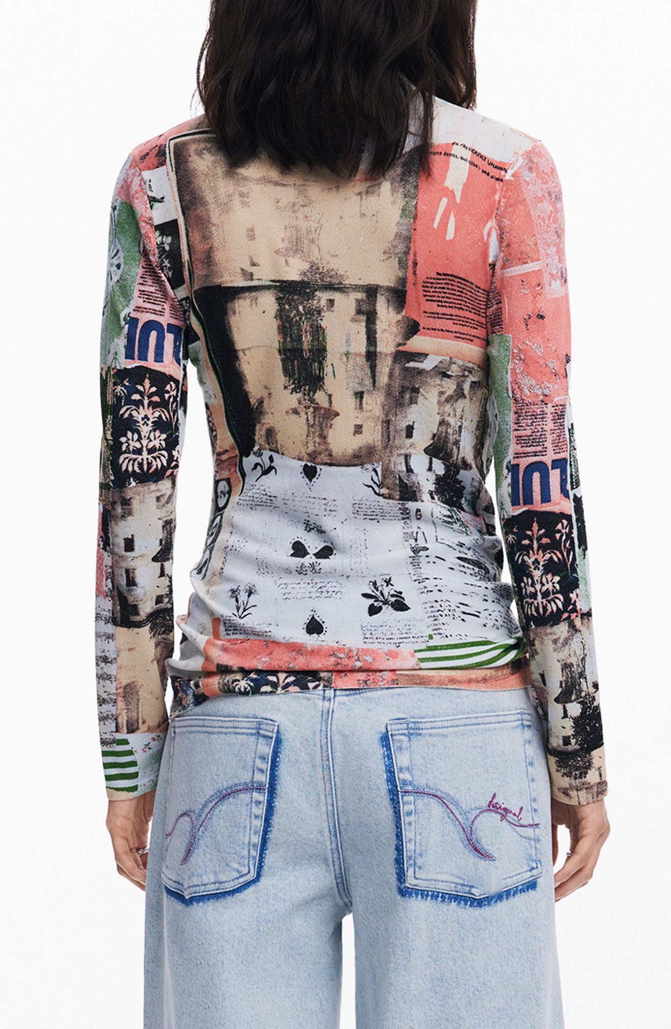 Print Mock Neck Top - image 2