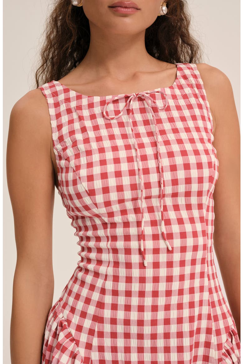 Scotch Bonnet Gingham Minidress, Alternate, color, RED