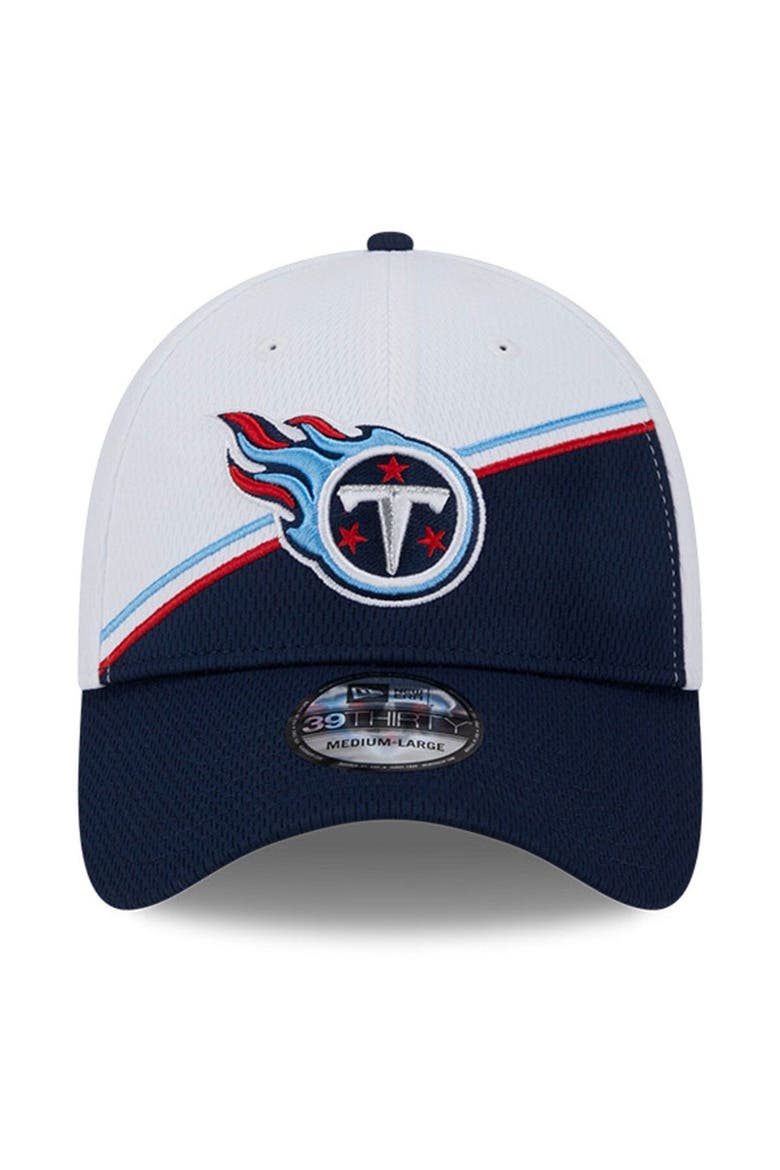 Men's New Era  White/Navy Tennessee Titans 2023 Sideline 39THIRTY Flex Hat, Alternate, color, White