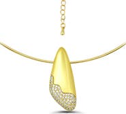 Christian Siriano New York Cubic Zirconia Pavé Sculptural Collar Necklace