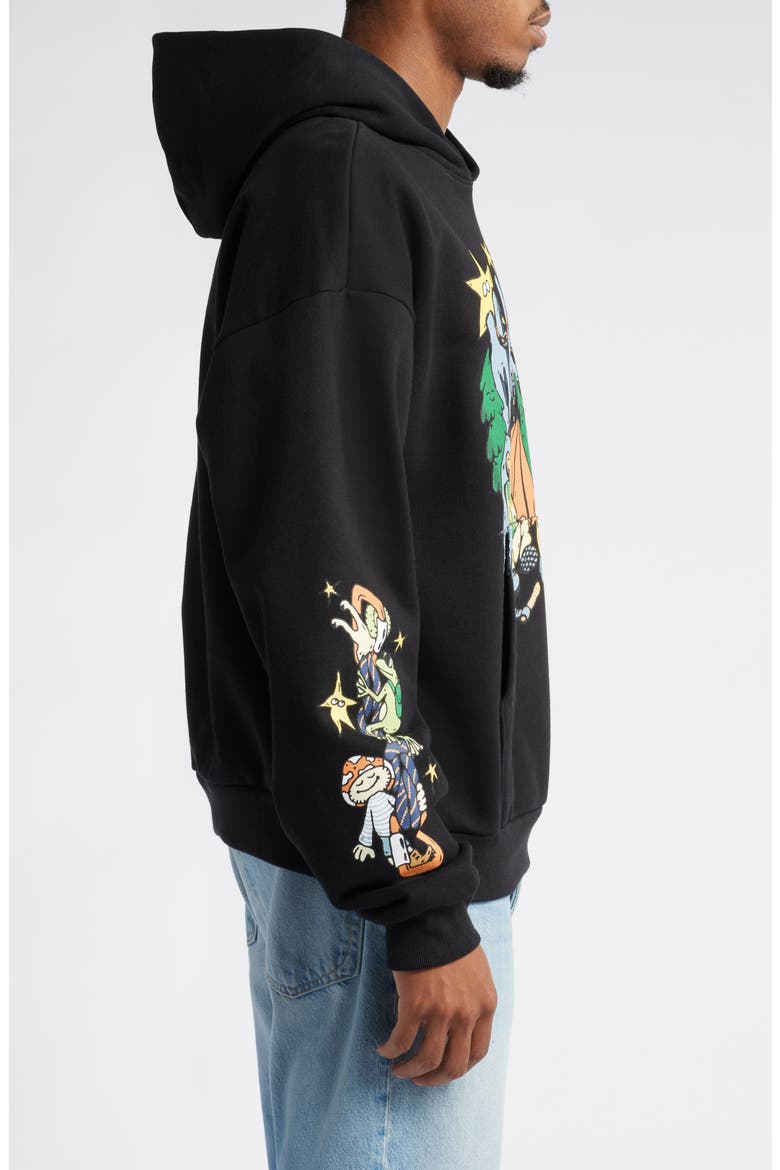 Back Country Buds Cotton Graphic Hoodie, Alternate, color, BLACK
