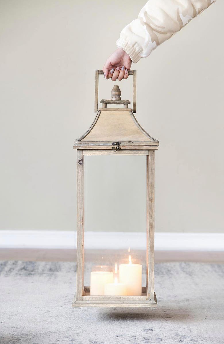 A & B Home Set of Two Ivona Garden Candle Lantern, Alternate, color, Ivory