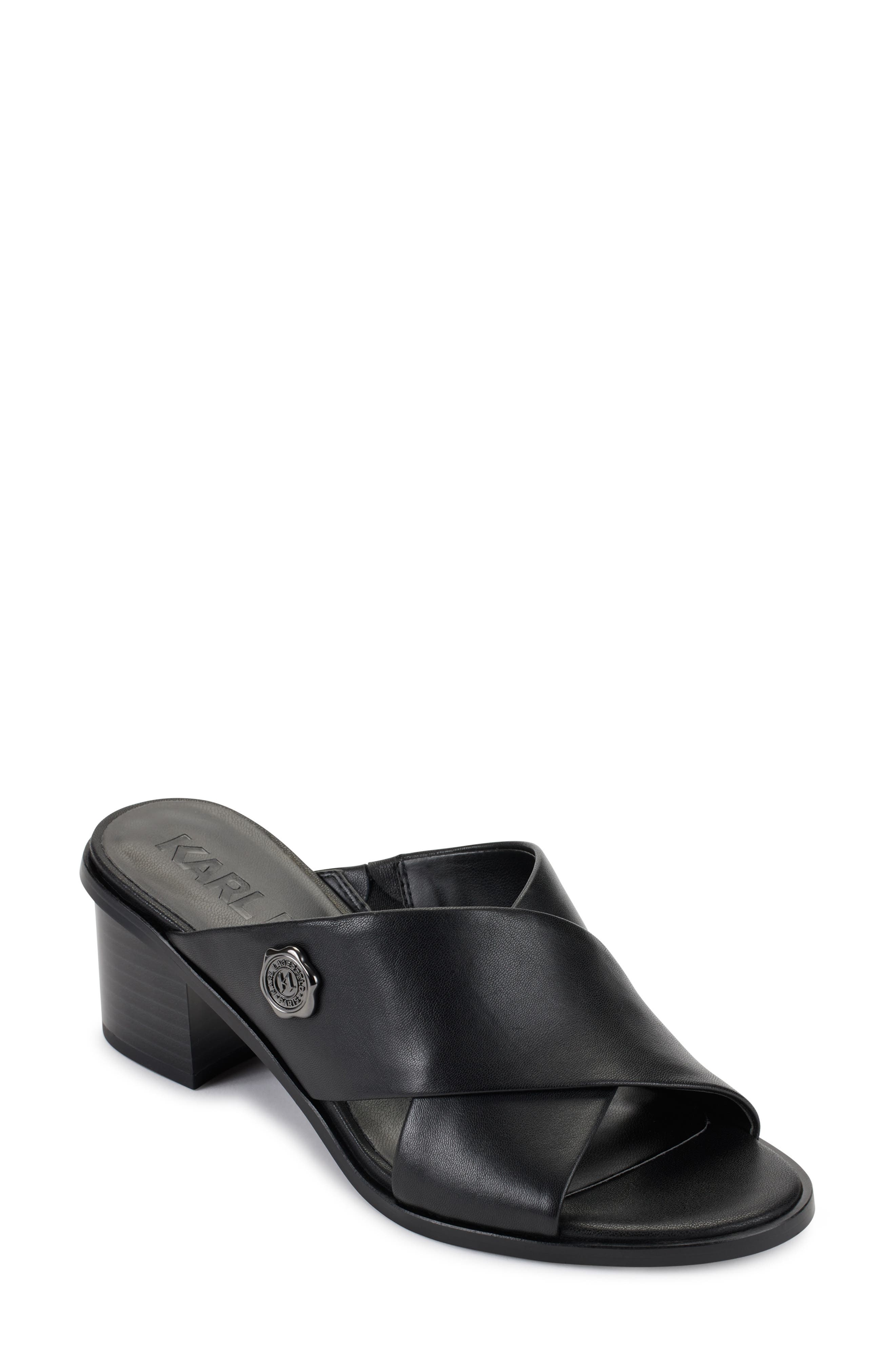 KARL LAGERFELD PARIS Henryk Criscross Slide Sandal, Main, color, 