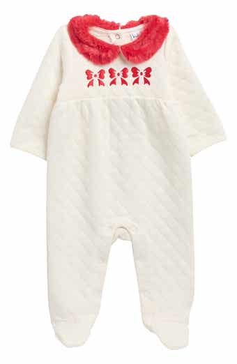 Nicole Miller Holiday Faux Fur Collar Quilted Footie