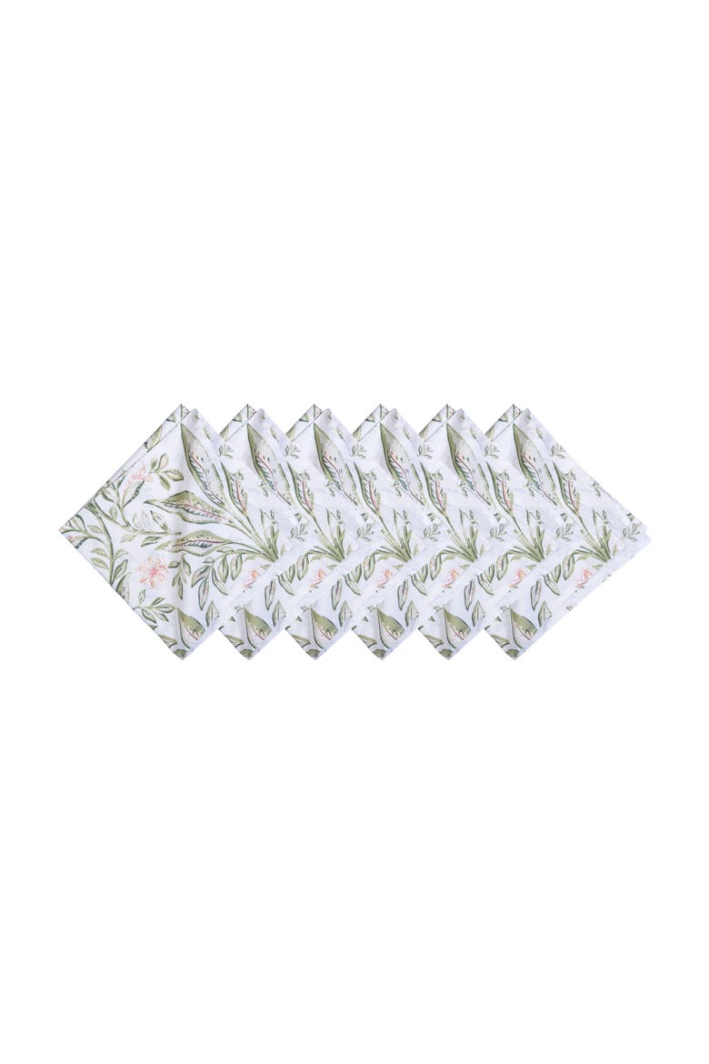 Lana Palms Reversible Graphic Print Machine Washable Napkins Set of 6, Main, color, Orange