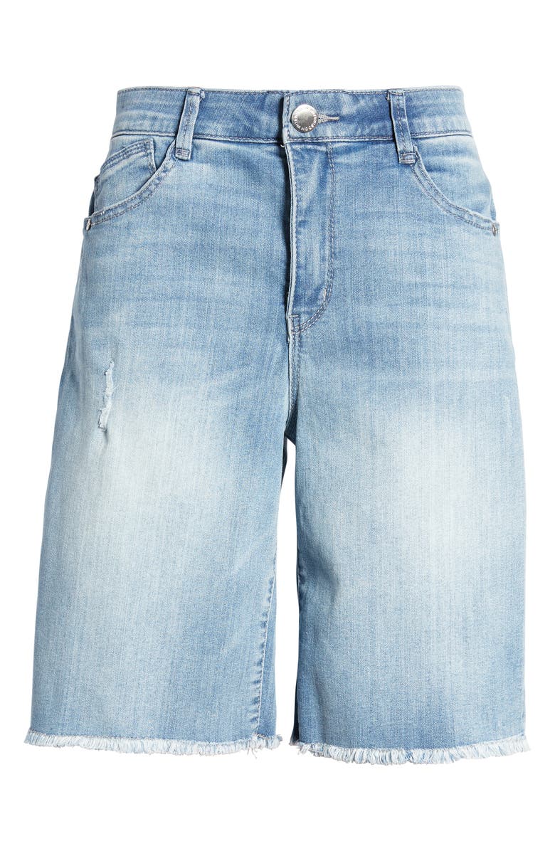 Wit & Wisdom 'Ab'Solution High Waist Distressed Denim Shorts, Alternate, color,