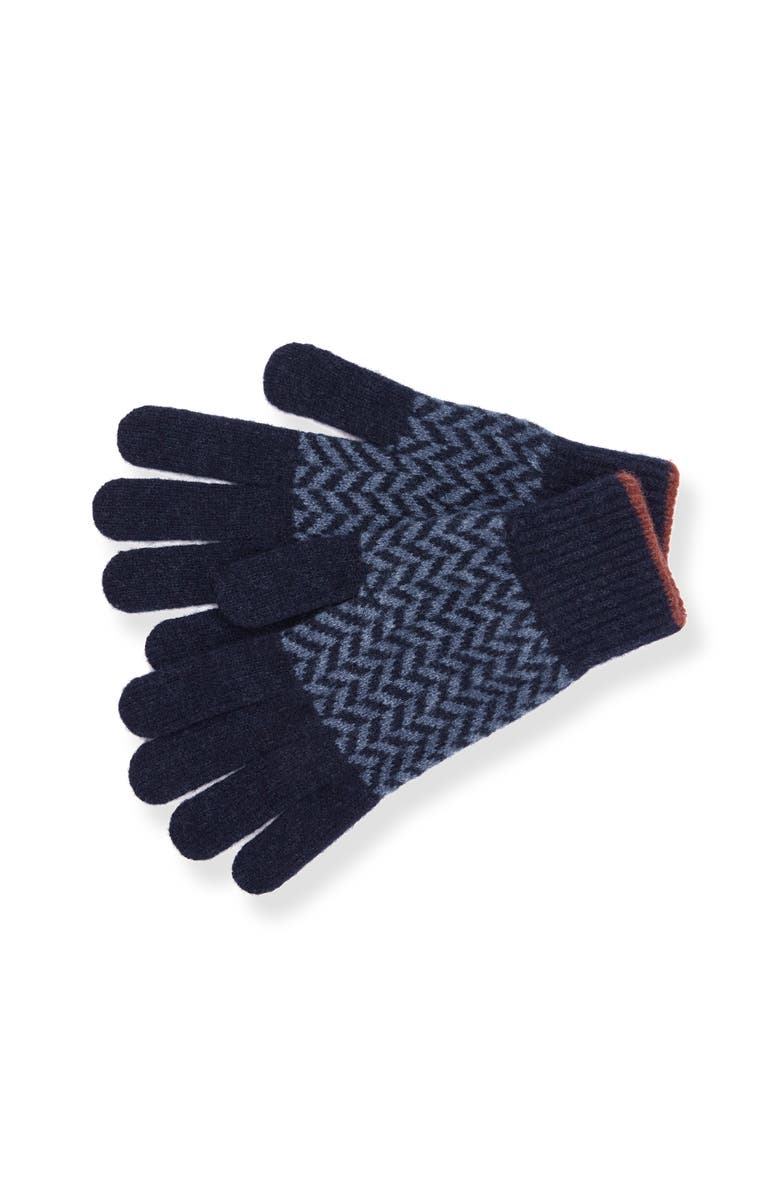 Celtic 
Co. British Lambswool Chevron Gloves, Alternate, color, Navy