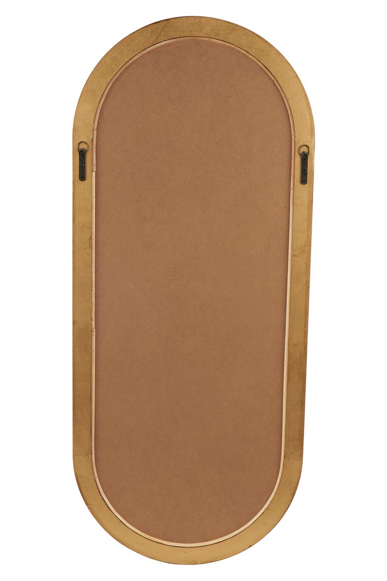 Oval Wooden Wall Mirror, Alternate, color, BROWN