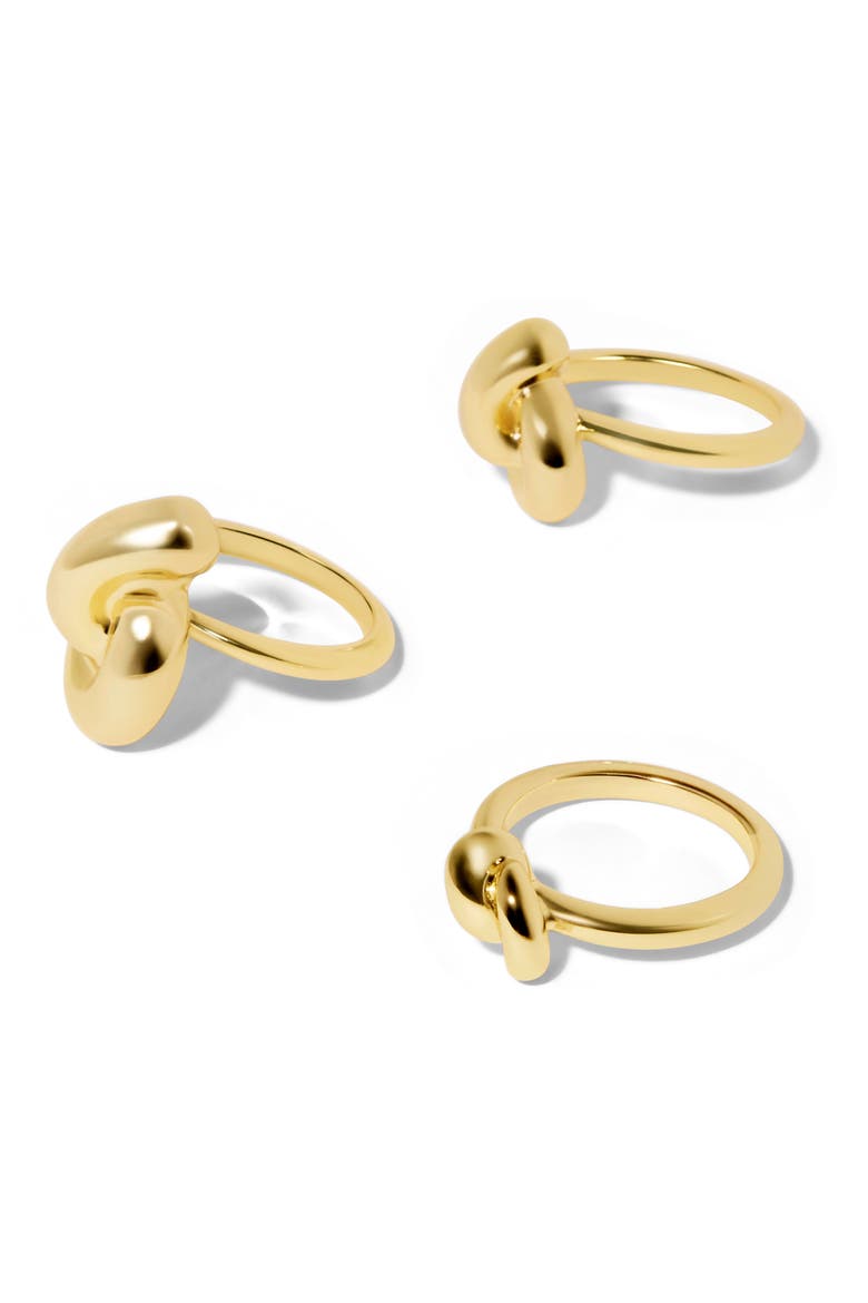 Knot Set of 3 Rings, Main, color, YELLOW GOLD