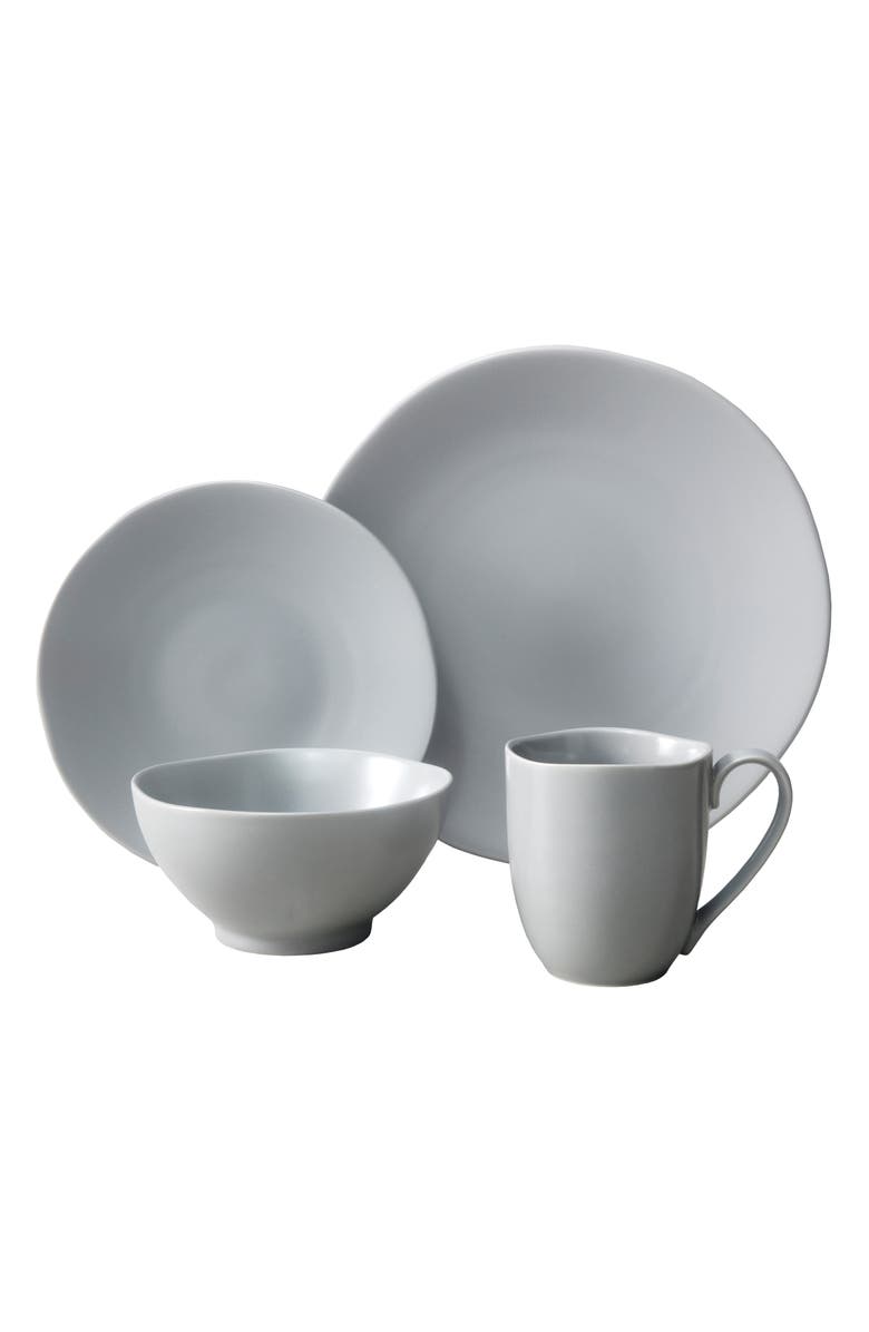 Fortessa Heirloom Smoke 16-Piece Dinnerware Set, Main, color, Gray