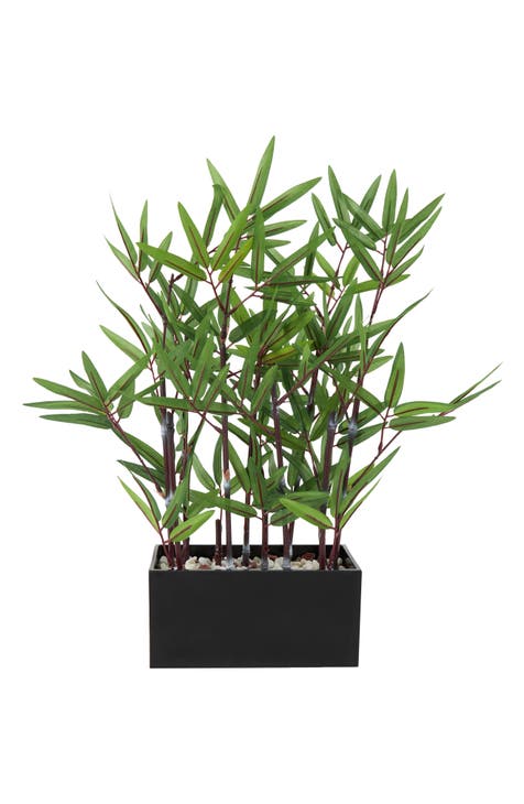 Green Faux Foliage Potted Artificial Plant