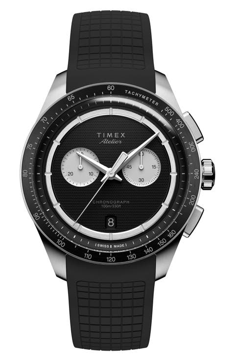 Atelier Chronograph Rubber Strap Watch, 40mm
