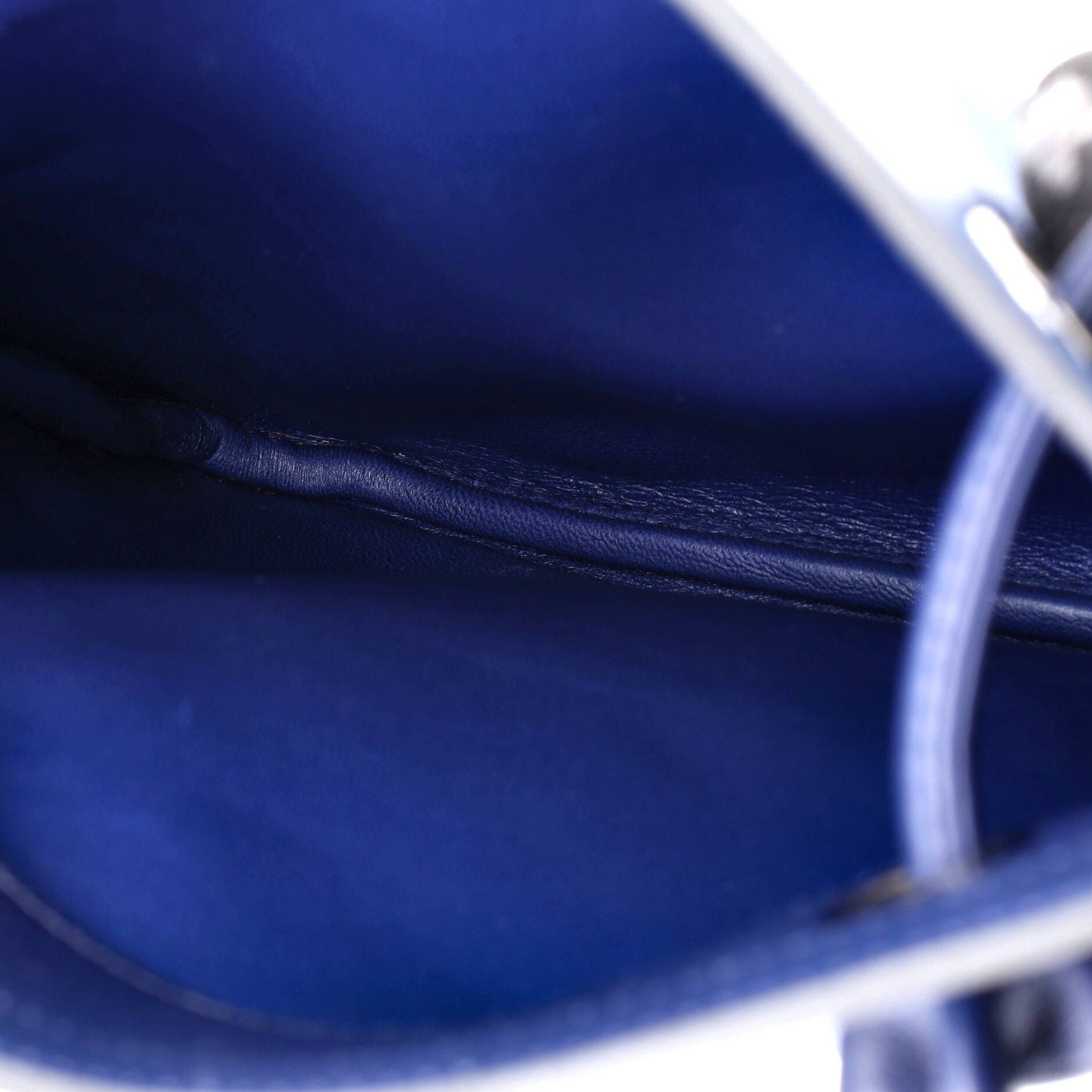 Pre-Owned Hermes Aline Bag Milo Lambskin and Swift Mini, Alternate, color, Bleu Saphir