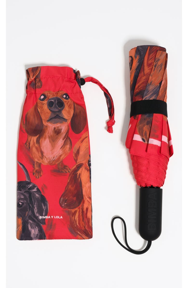 Bimba y Lola Dachshund Umbrella, Alternate, color, Red