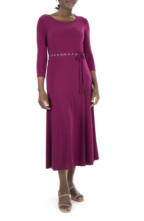 Waist Belt Midi Dress