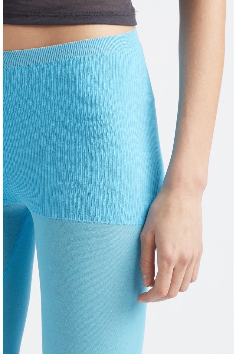 Meleta Cotton & Silk Blend Capri Leggings, Alternate, color, BLUE