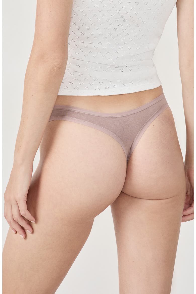 Jack 3-Pack Cotton Thongs, Alternate, color, TAUPE