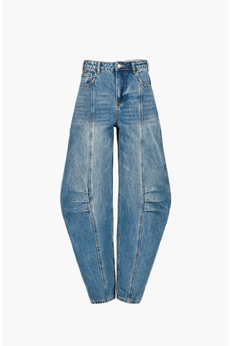 Noma Barrel Denim Jeans, Main, color, Medium Blue