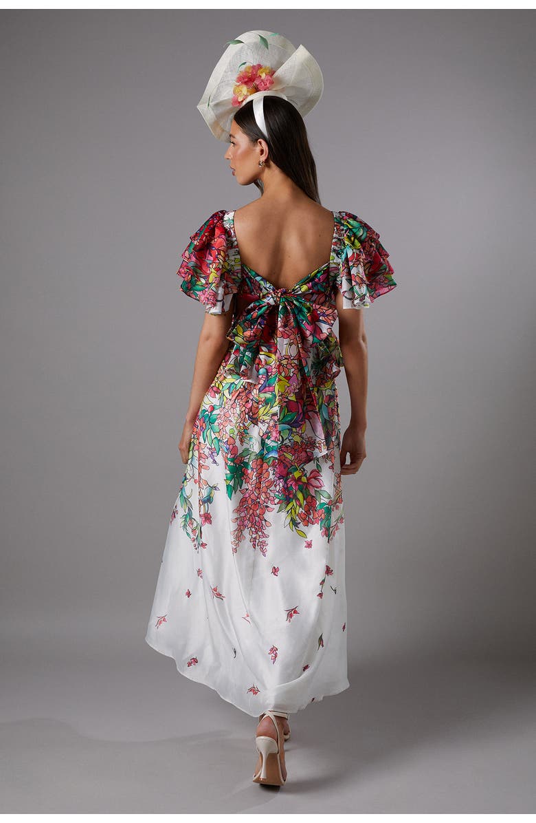 Coast Lisa Tie Back Ruffle Peplum Dress, Alternate, color, Multi