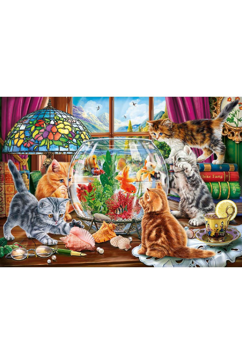 Kittens and the Aquarium 500 piece Jigsaw Puzzle for Adults Large Pieces, Alternate, color, Multicolor