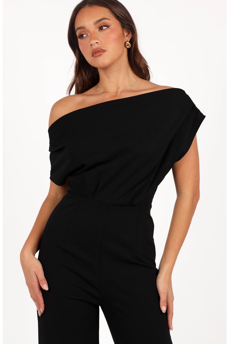 Erina Off the Shoulder Jumpsuit, Alternate, color, BLACK