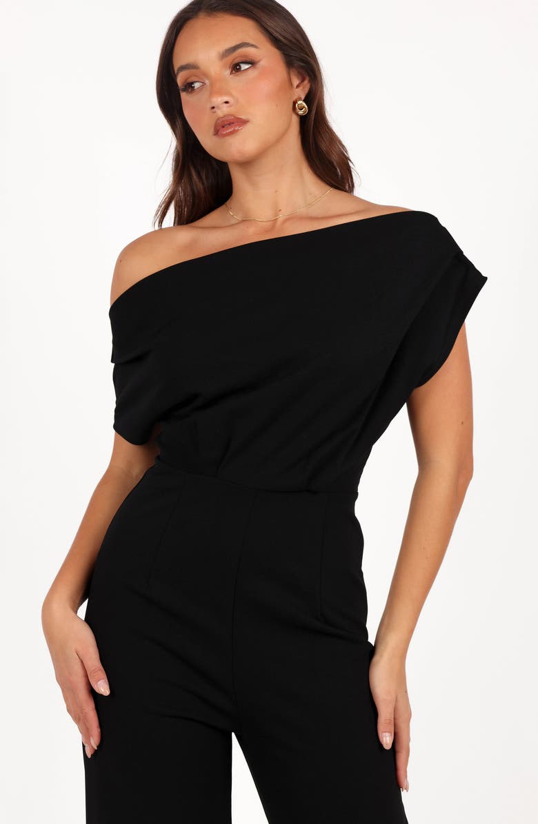 Petal & Pup Erina Off the Shoulder Jumpsuit, Alternate, color, Black