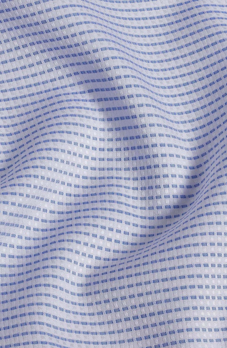 David Donahue Trim Fit Cotton Dress Shirt, Alternate, color, White/ Blue