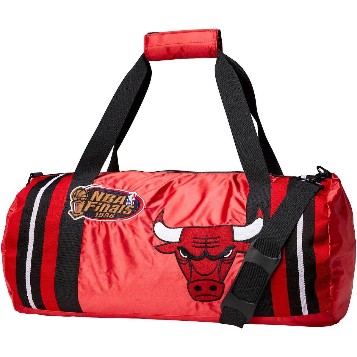 Mitchell & Ness Chicago Bulls Satin Duffel Bag, Main, color, 