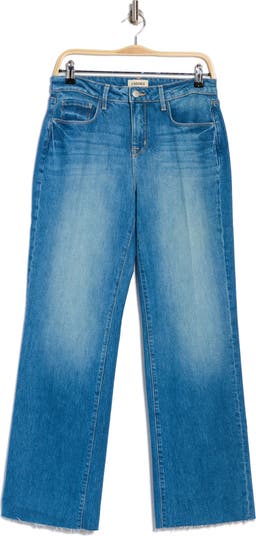 Tiana High Waist Raw Hem Wide Leg Jeans