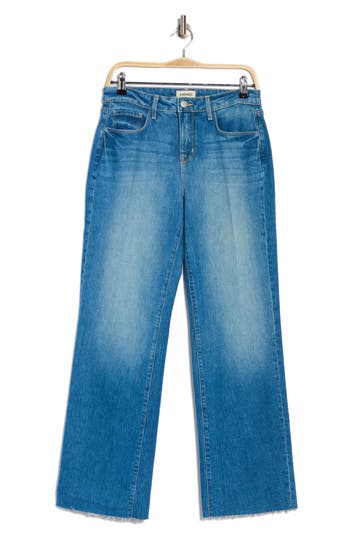 L Agence L'agence Tiana High Waist Raw Hem Wide Leg Jeans