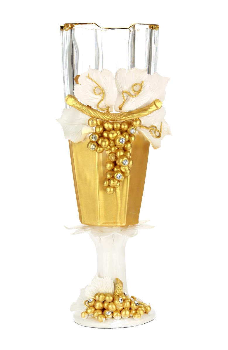 Mark Roberts Elegant Gilded Vase, Main, color, White