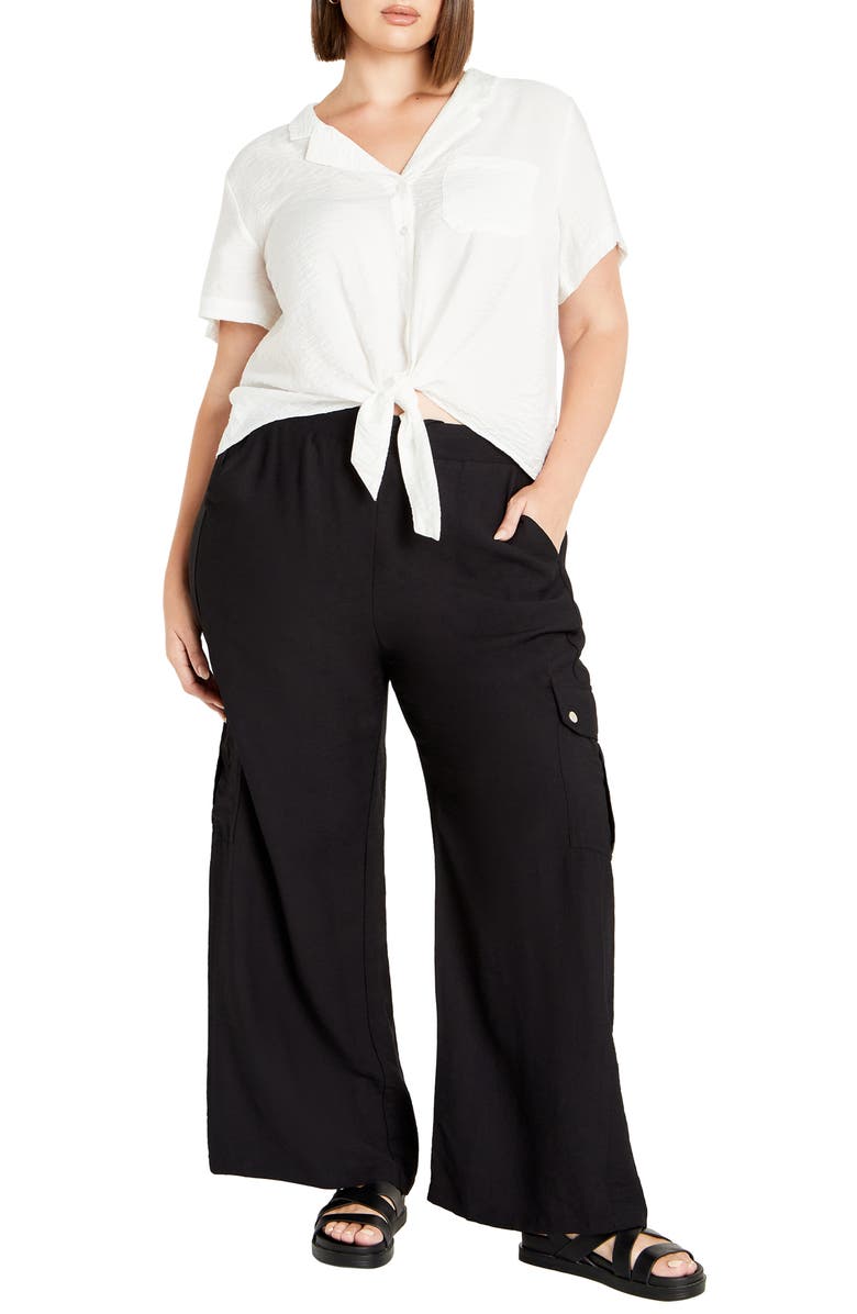 City Chic Kasbah Short Sleeve Button-Up Shirt, Alternate, color, 