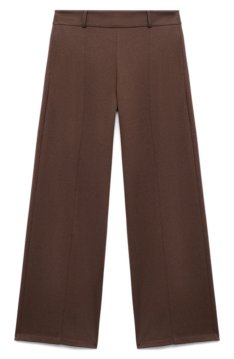 MANGO High Waist Straight Leg Pants, Alternate, color, Medium Brown
