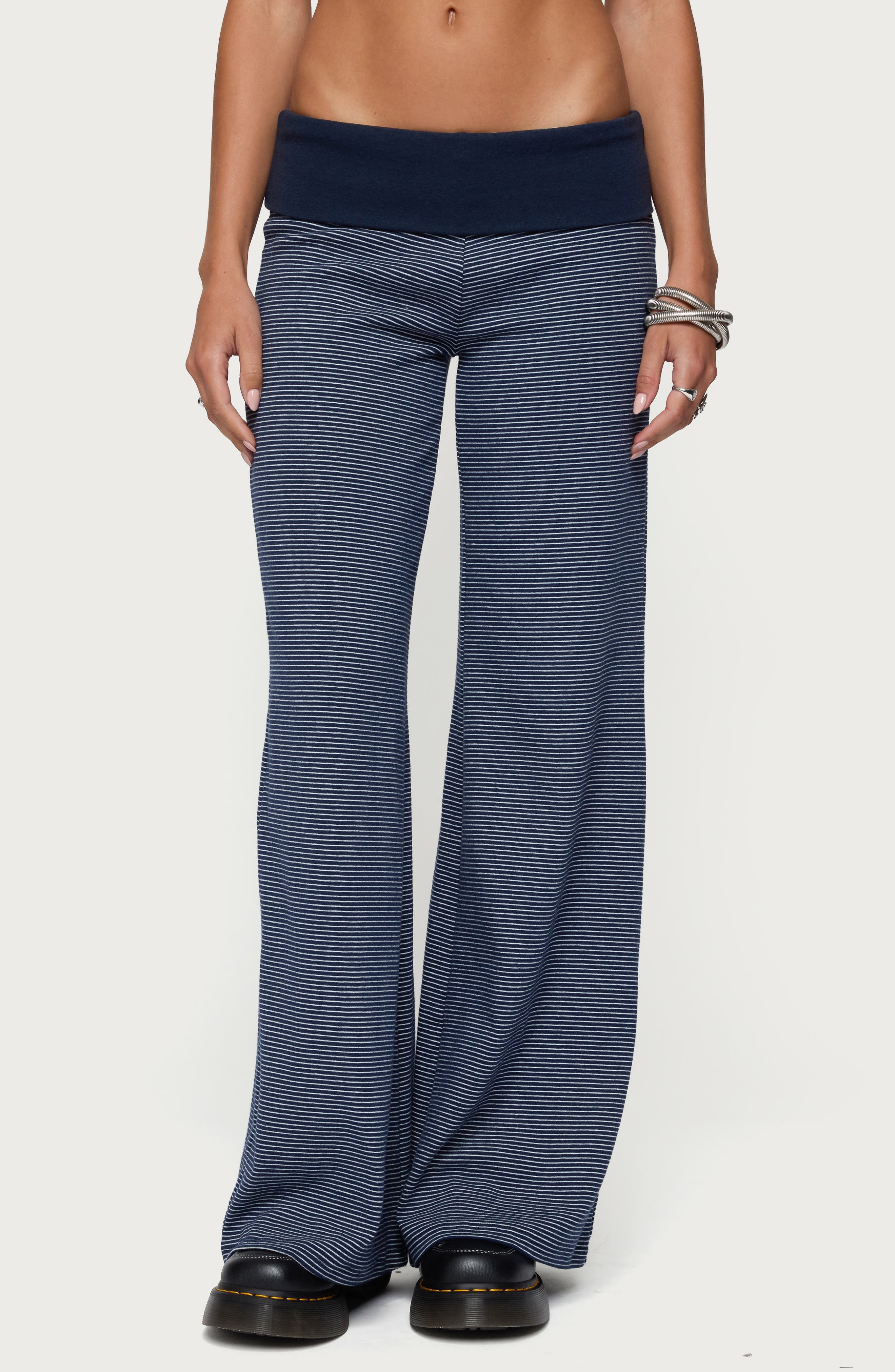 Amarna Stripe Foldover Pants