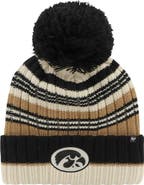 '47 Women's '47 Khaki Iowa Hawkeyes Barista Cuffed Knit Hat with Pom