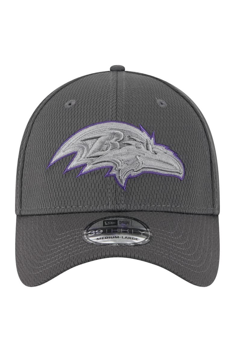 Men's New Era Graphite Baltimore Ravens  Main 39THIRTY Flex Hat, Alternate, color, Graphite