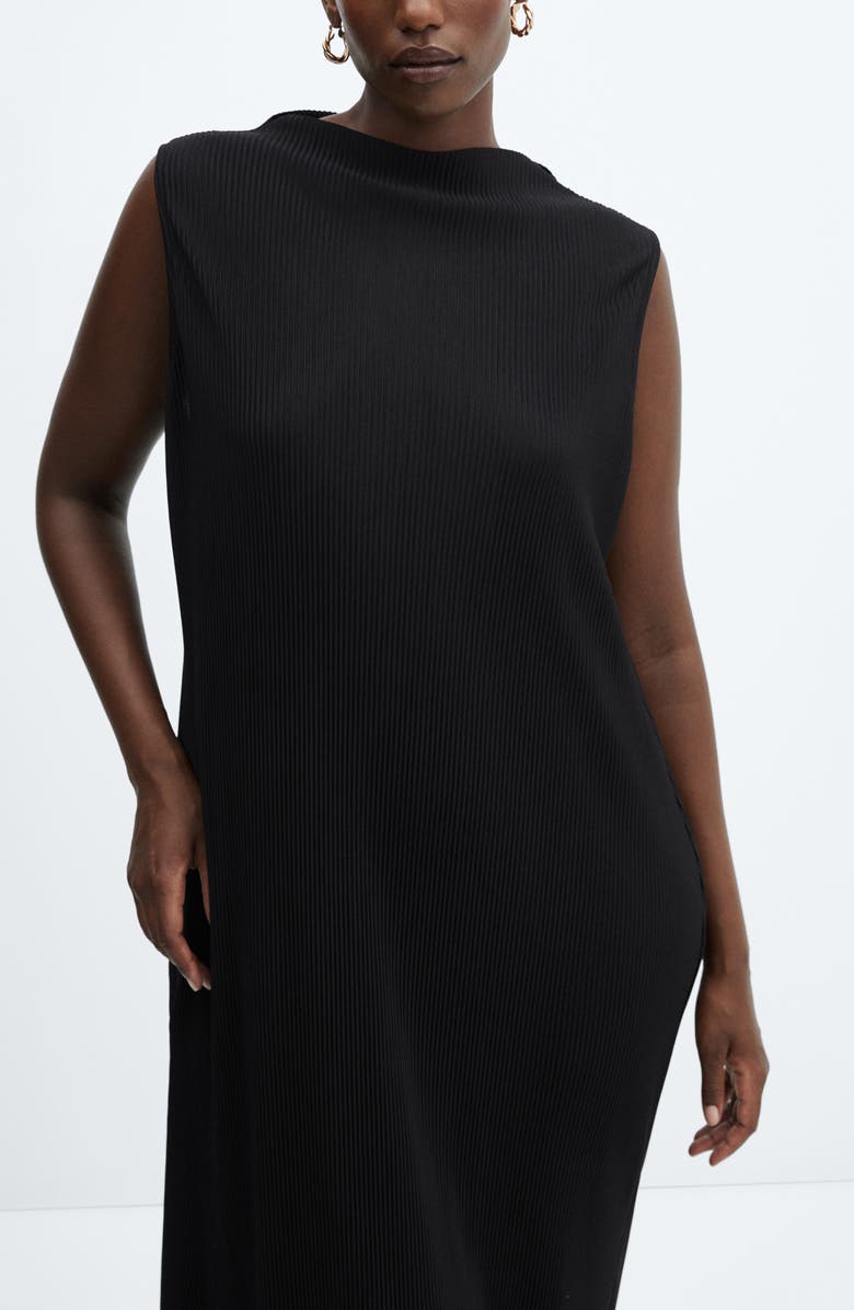 MANGO Funnel Neck Ribbed Midi Sweater Dress, Alternate, color, 