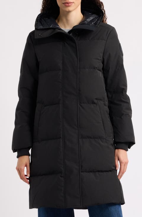 Louise Down Parka with Genuine Shearling Hood Trim